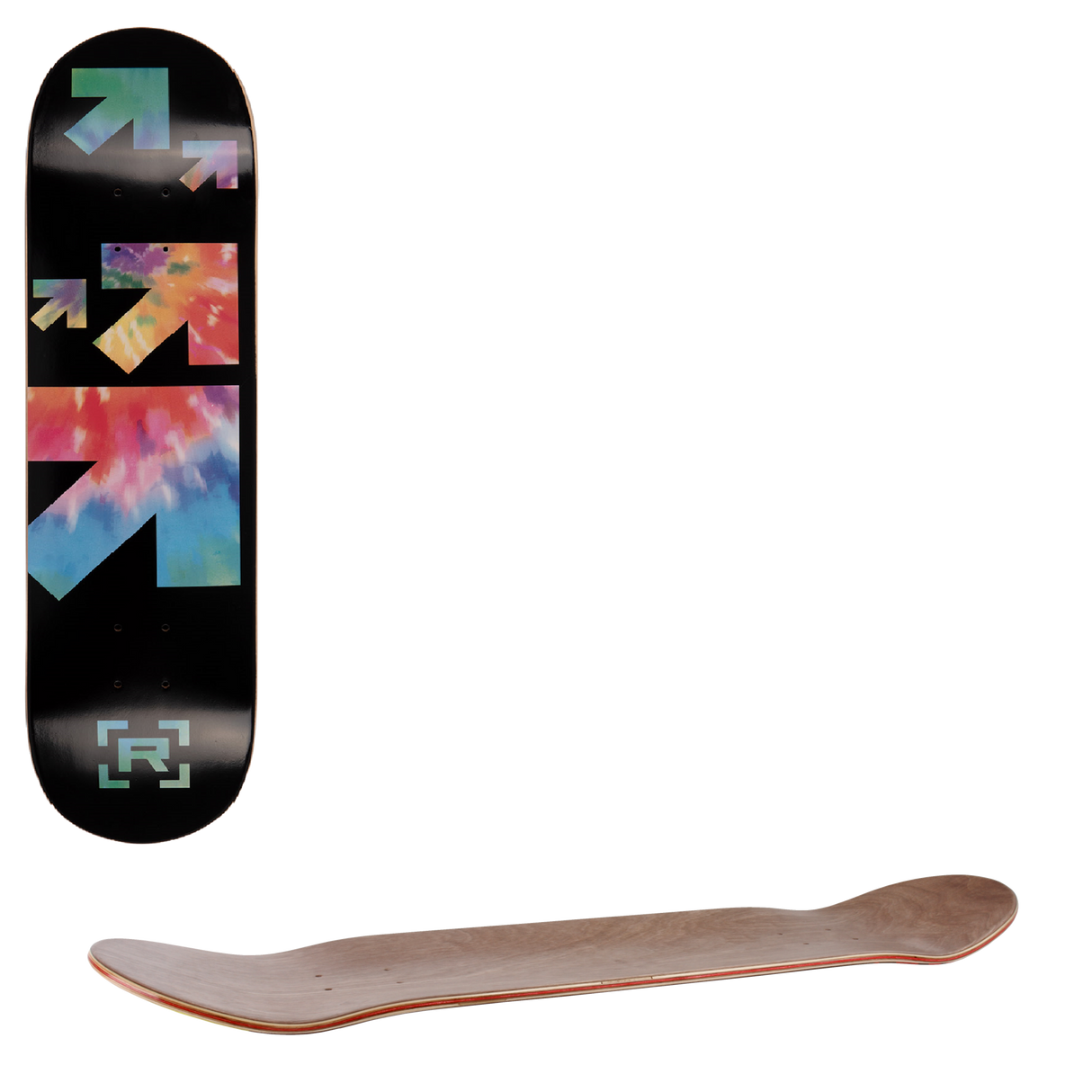 Rampage Tie Dye Arrows Skateboard Deck 7.75''