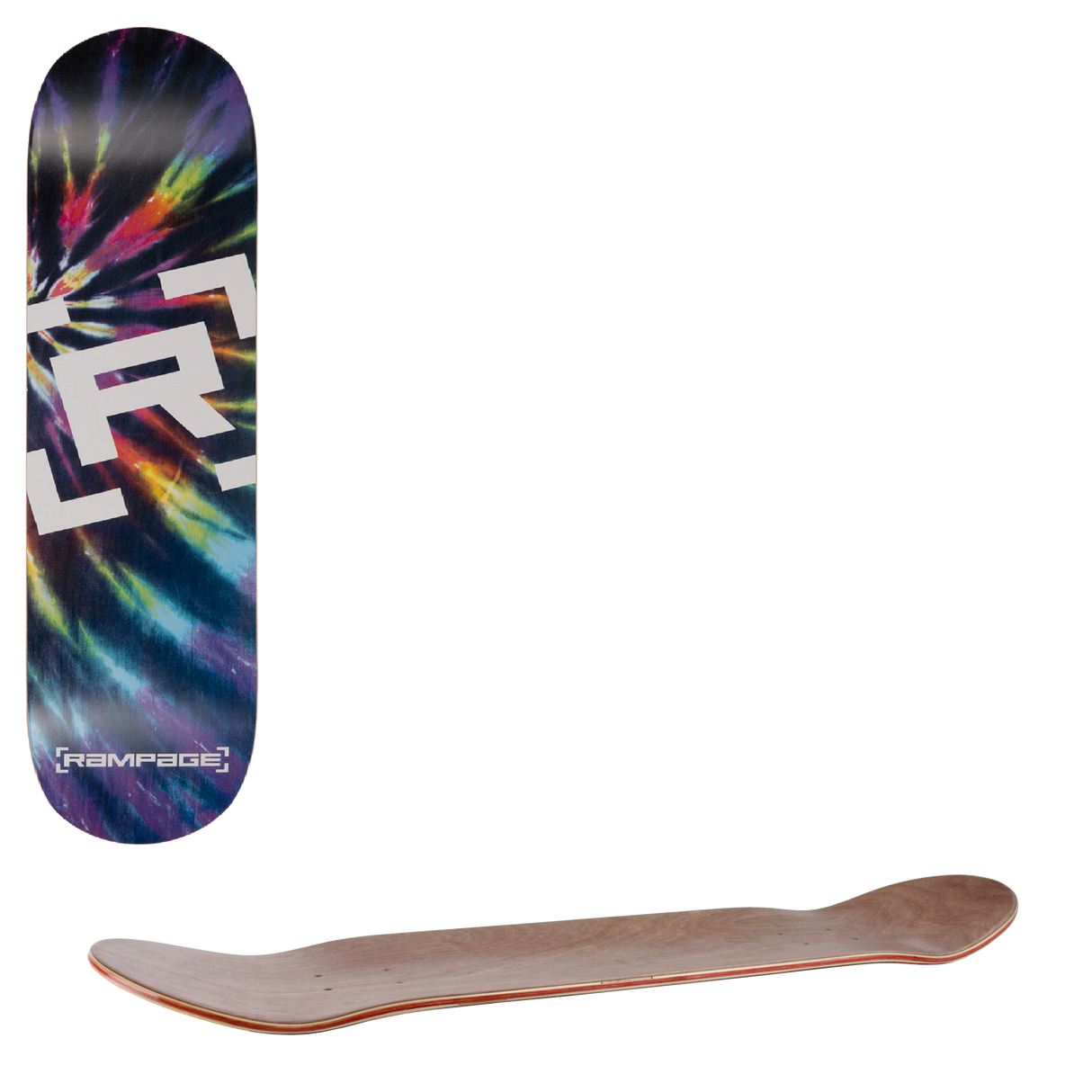 Rampage Tie Dye Big R Skateboard Deck 8.0''