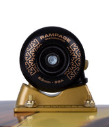 Rampage Liquid Gold Custom Skateboard - Black/Gold 8"