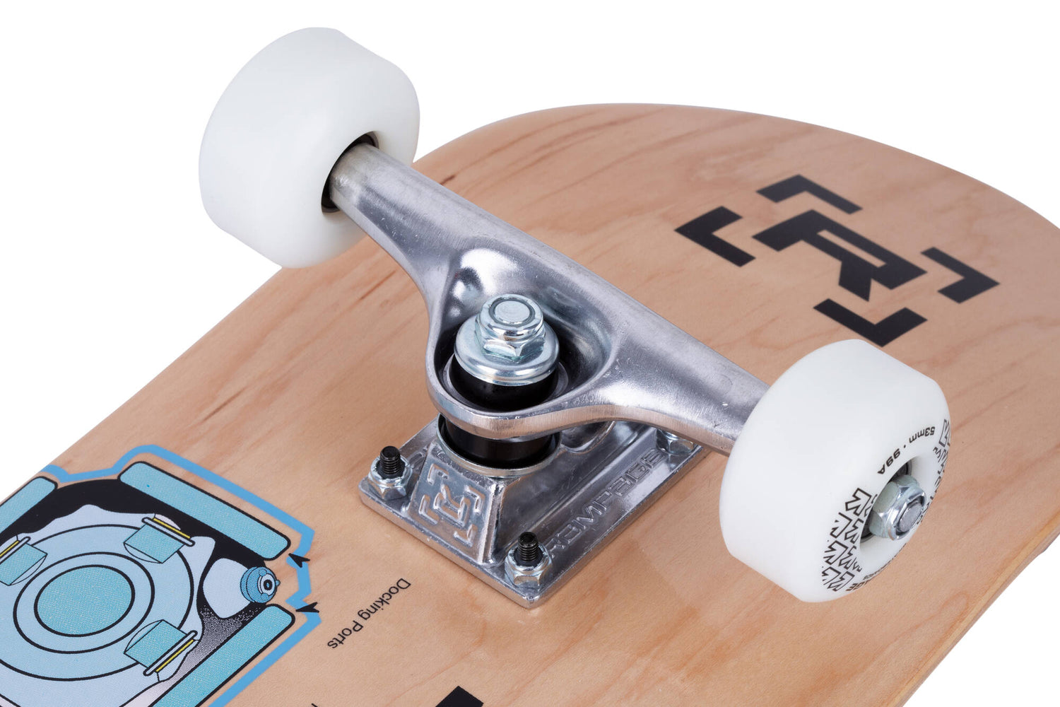 Rampage MIR Schematic Custom Skateboard - Natural 7.75"