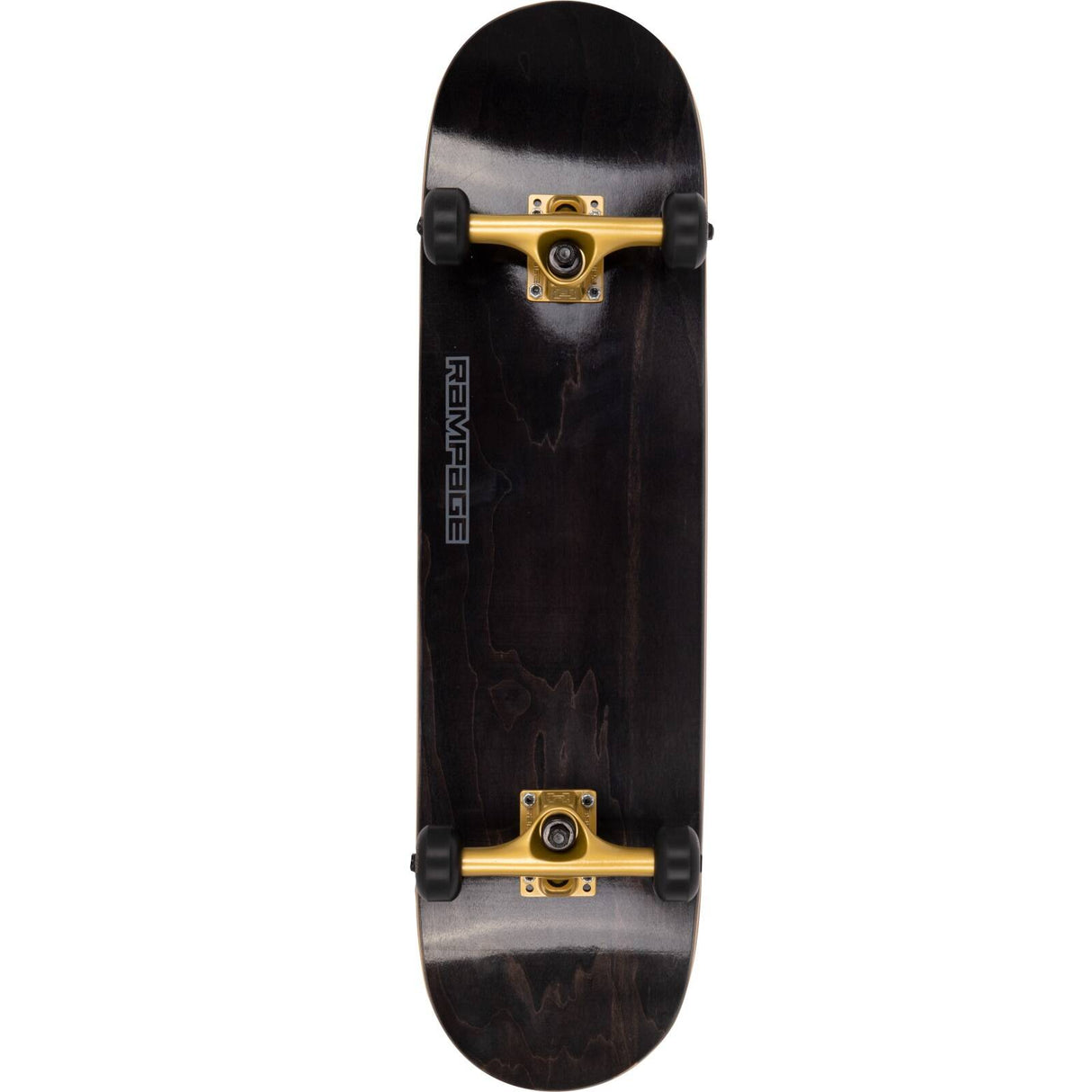 Rampage Stain Custom Skateboard - Black/Gold 8"