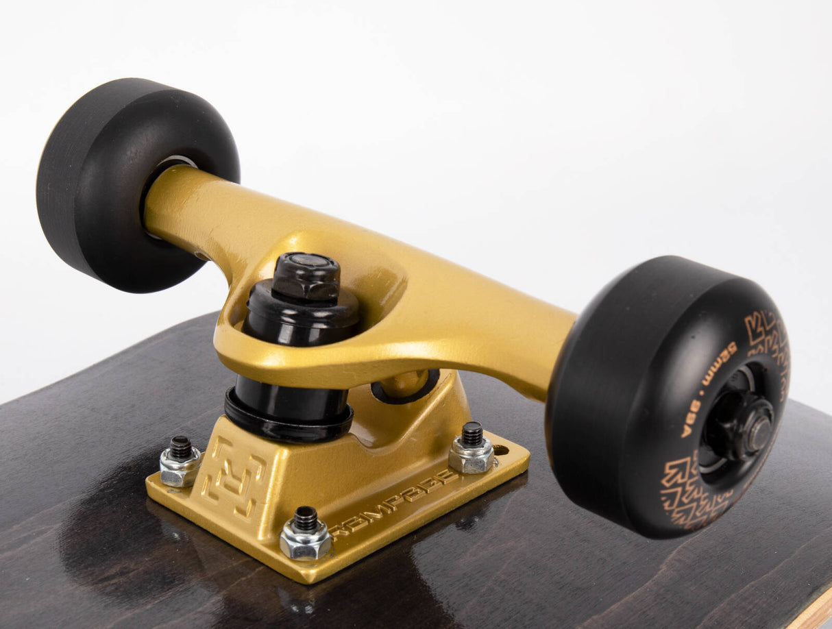Rampage Stain Custom Skateboard - Black/Gold 8"