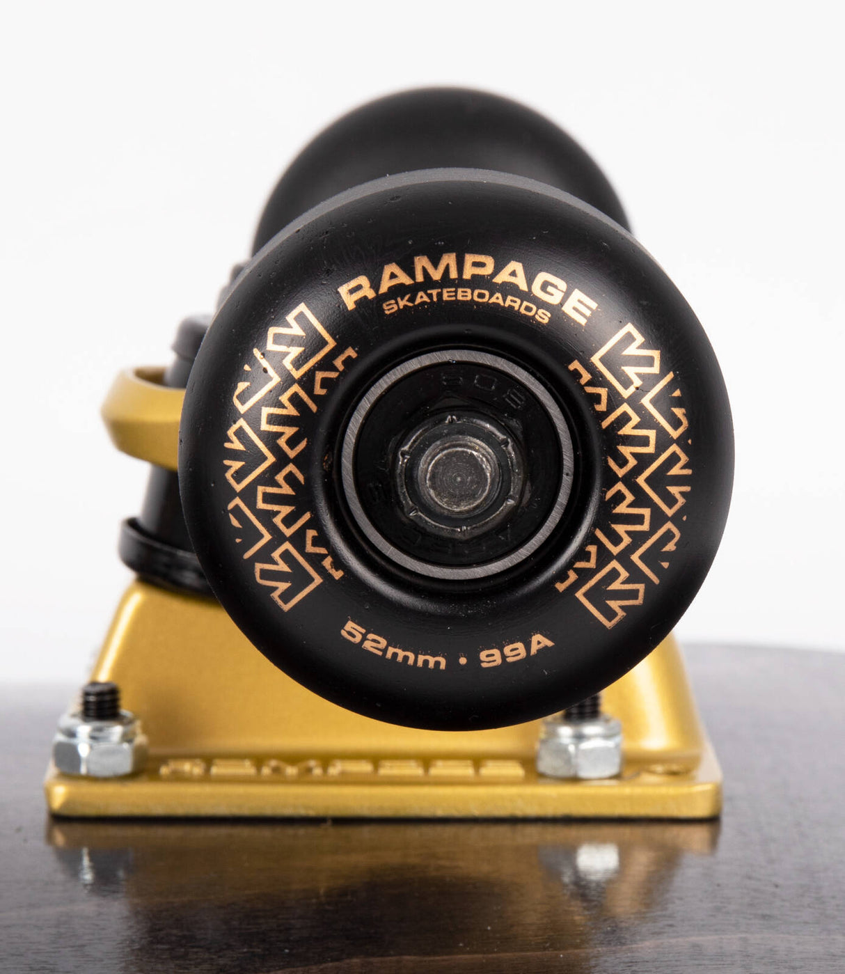 Rampage Stain Custom Skateboard - Black/Gold 8"