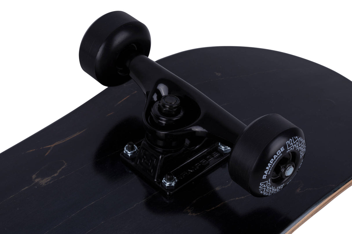 Rampage Stain Custom Skateboard - Blackout 8"