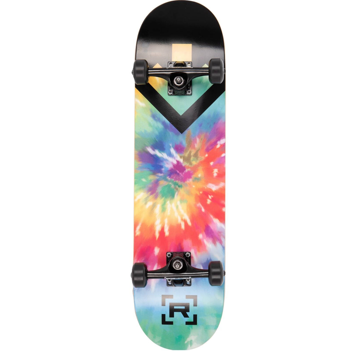 Rampage Tie Dye Target Custom Skateboard - Tie Dye/Black 8"