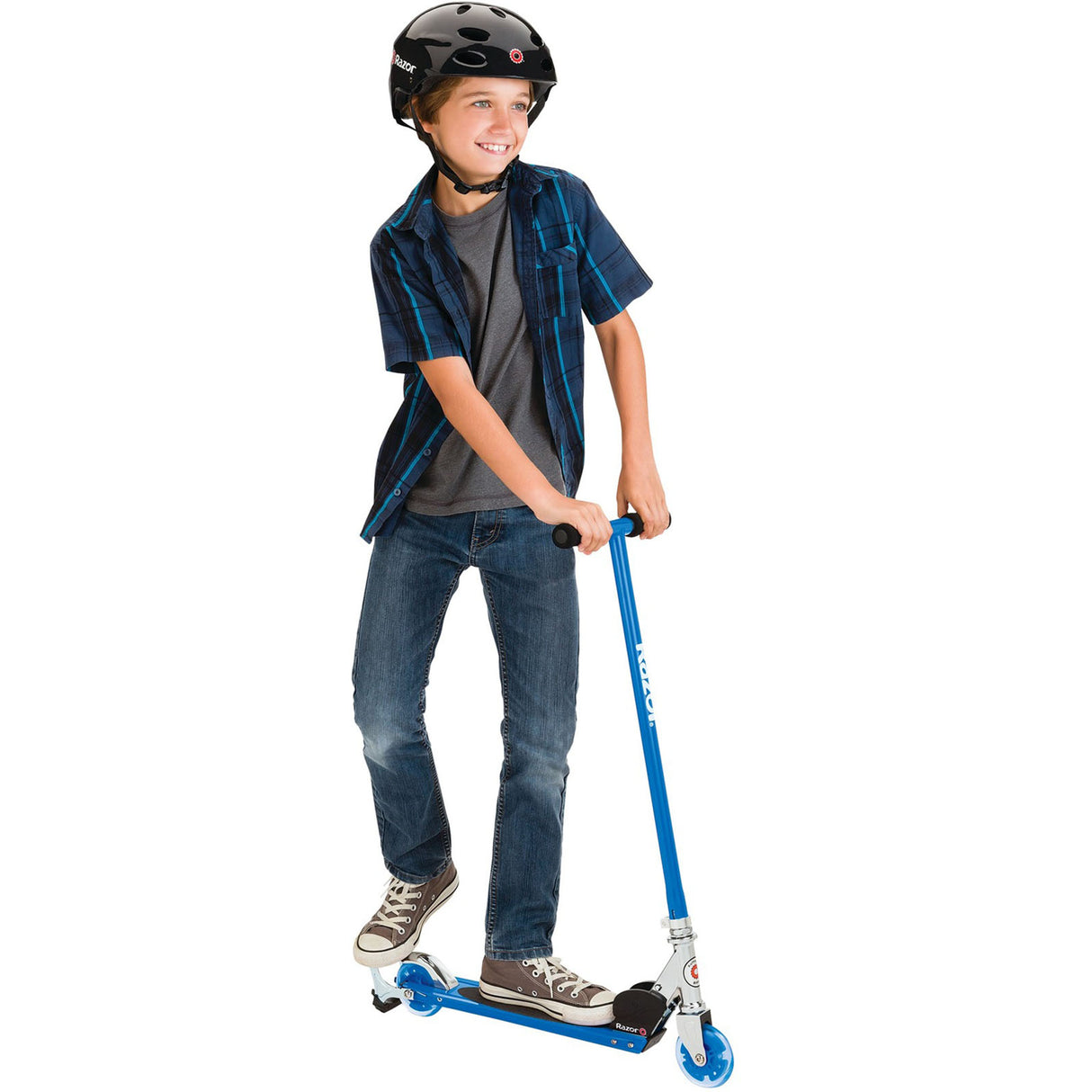 Razor S Spark Light-Up Folding Scooter - Blue