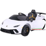 Ricco 12V Lamborghini Huracán Kids Electric Ride On - White