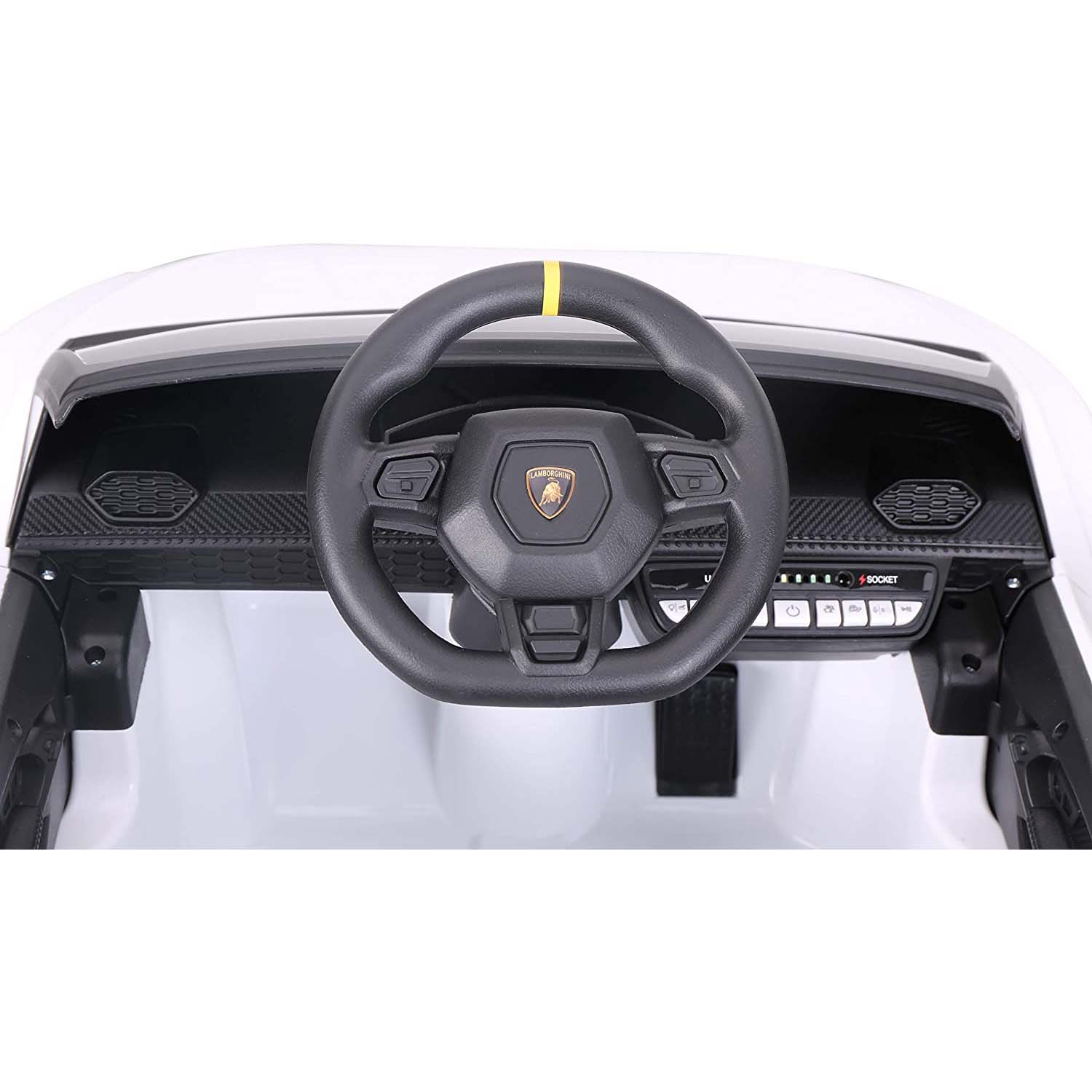 Ricco 12V Lamborghini Huracán Kids Electric Ride On - White