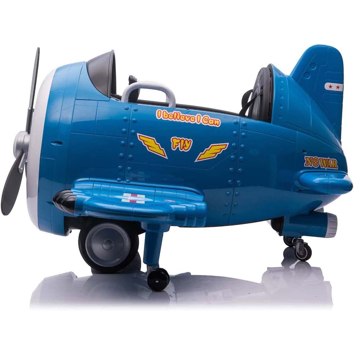Ricco 360 Rotating Kids Electric Ride On Airplane - Blue