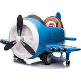 Ricco 360 Rotating Kids Electric Ride On Airplane - Blue