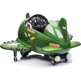 Ricco 360 Rotating Kids Electric Ride On Airplane - Green