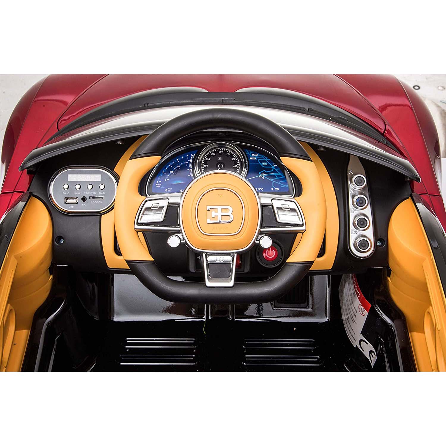 Ricco Bugatti Chiron 12V-7A Kids Electric Ride On - Red
