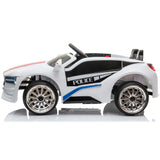 Ricco Police and Racing Kids Electric Ride On - White