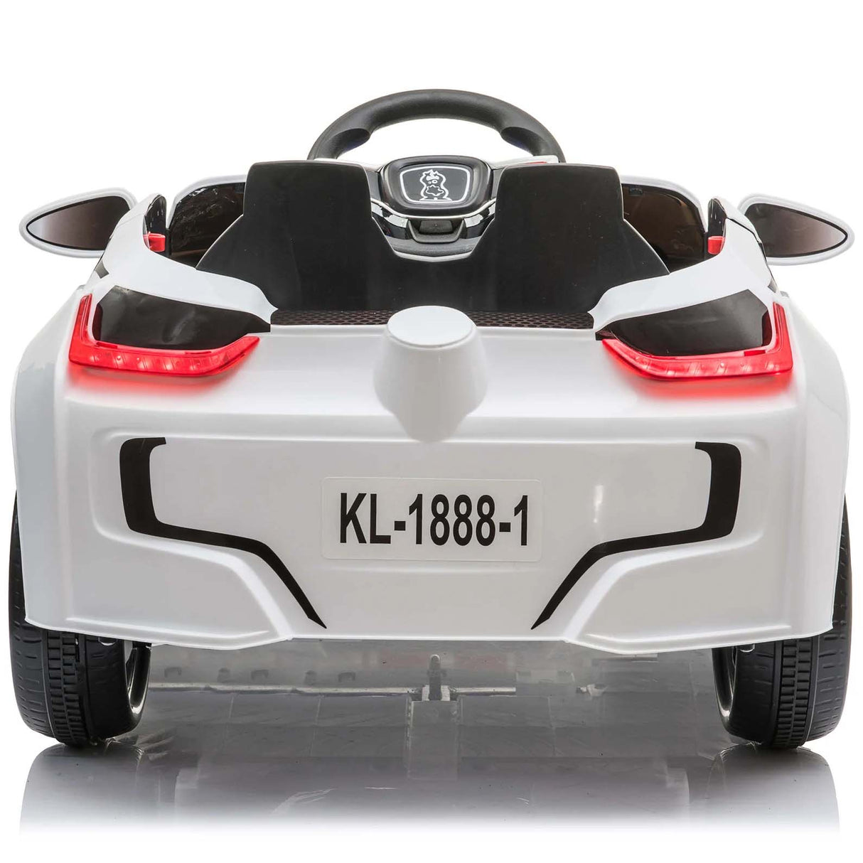 Ricco Police and Racing Kids Electric Ride On - White