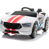 Ricco Police and Racing Kids Electric Ride On - White