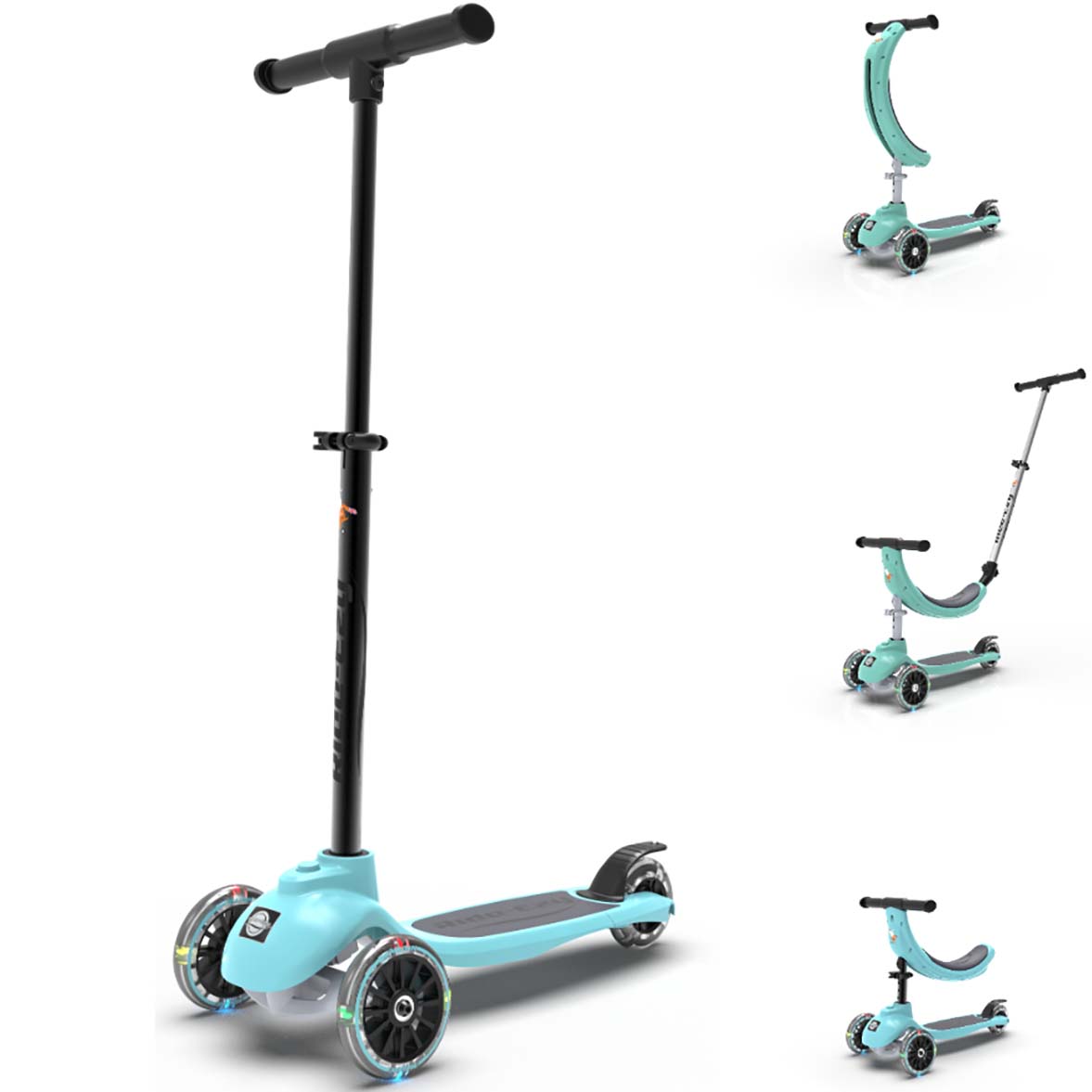 Ride-Ezy Kick & Go Kids Scooter - Kingfisher