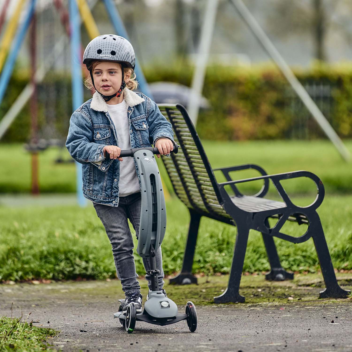 Ride-Ezy Kick & Go Kids Scooter - Thunder Clouds