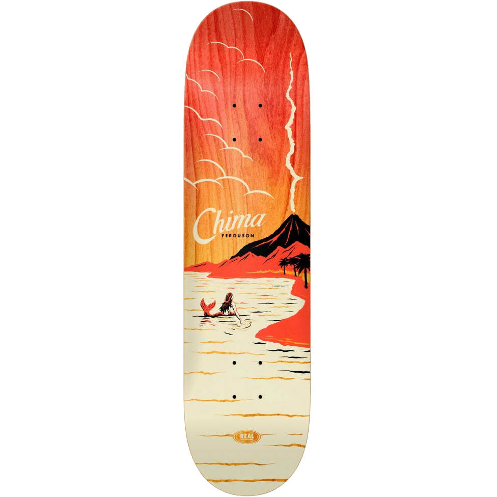Real Ferguson Hot Spot Skateboard Deck - Orange/White 8.06''