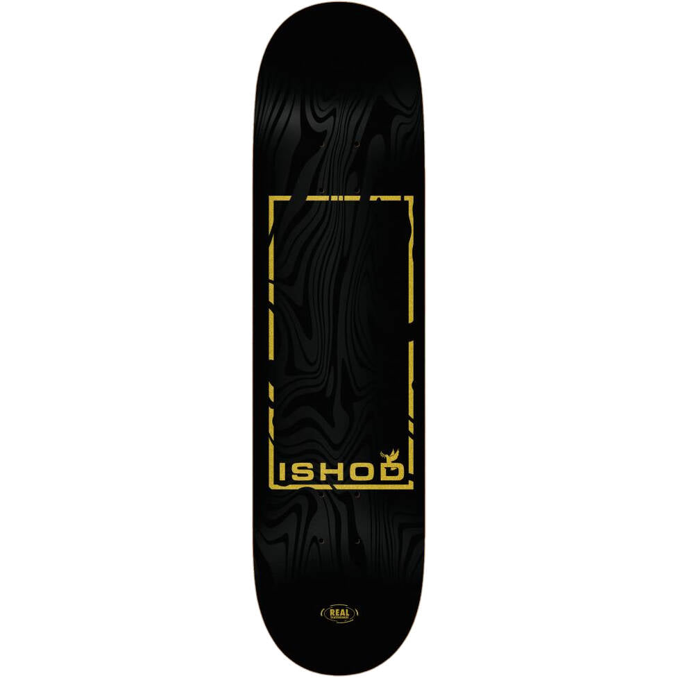 Real Ishod Marble Dove Skateboard Deck - Black 8.12''