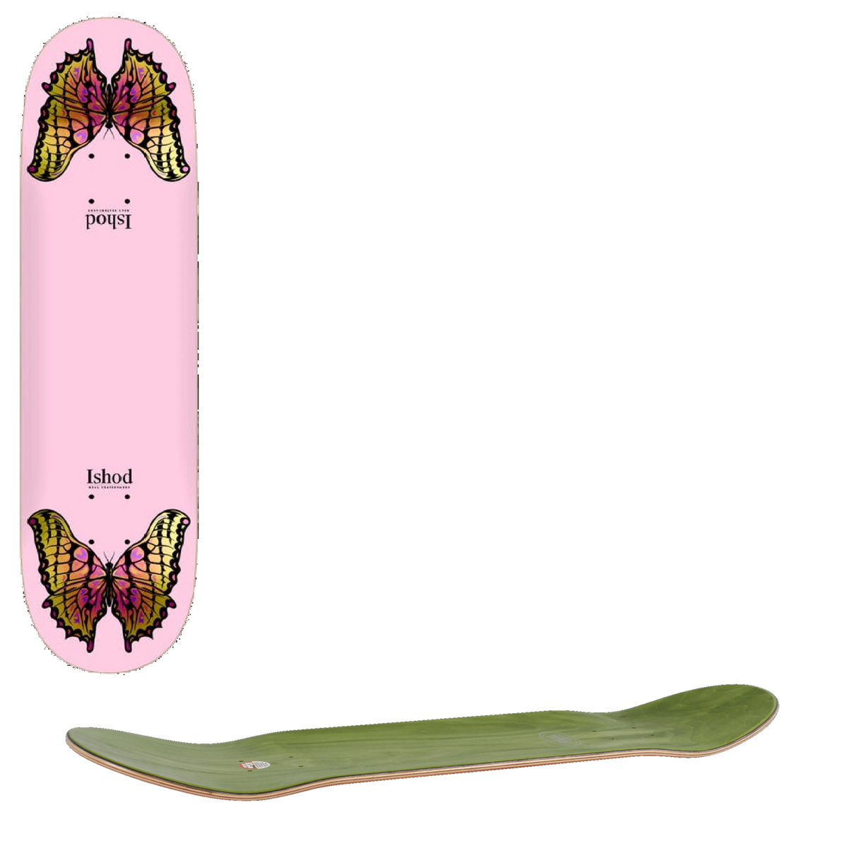 Real Ishod Monarch Twin Tail Skateboard Deck - Pink 8''