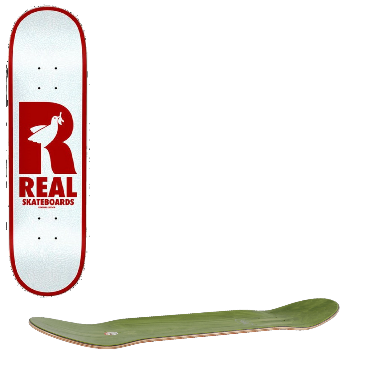 Real Renewal Doves Skateboard Deck - White 8.06''