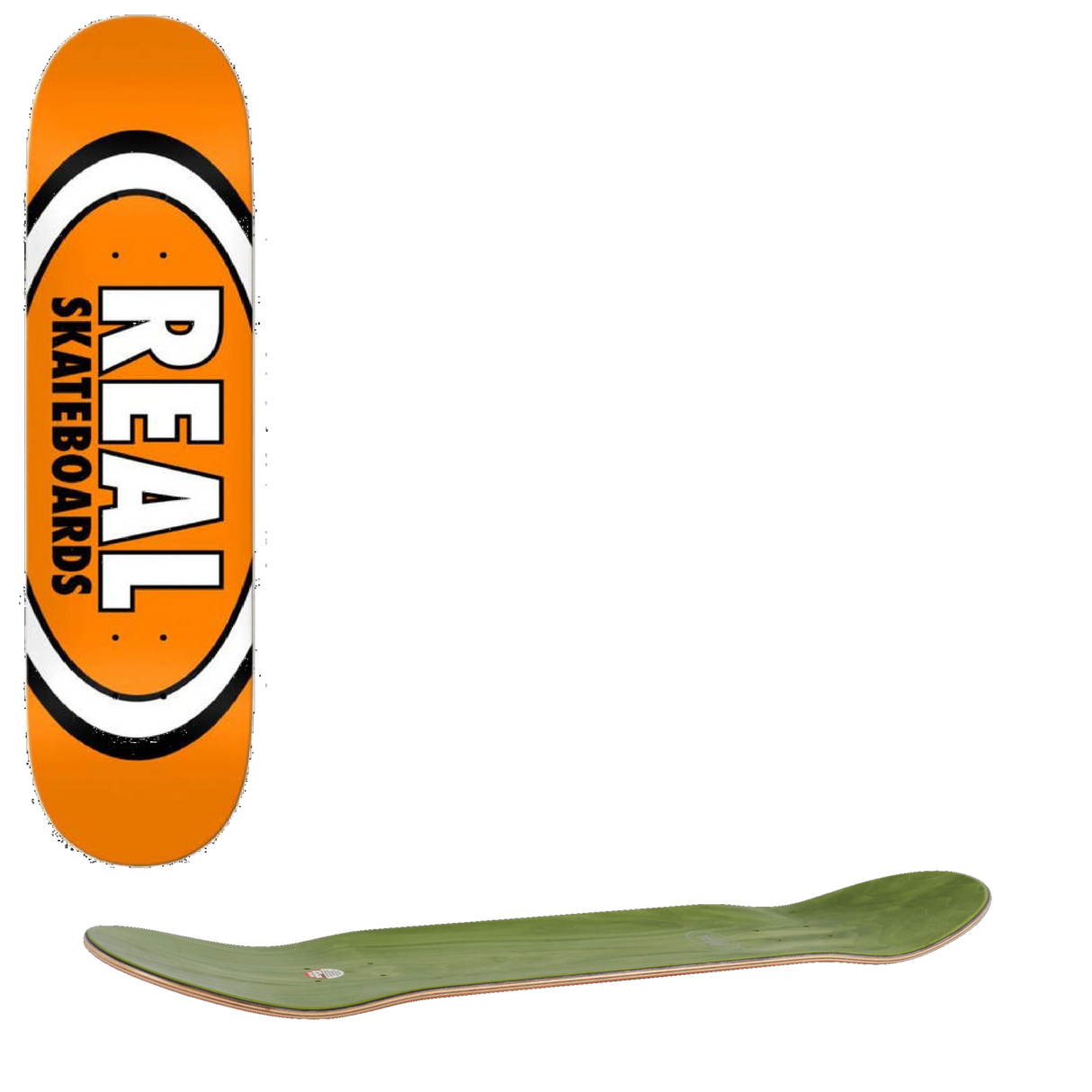 Real Team Classic Oval True Mid Skateboard Deck - Orange 7.5''