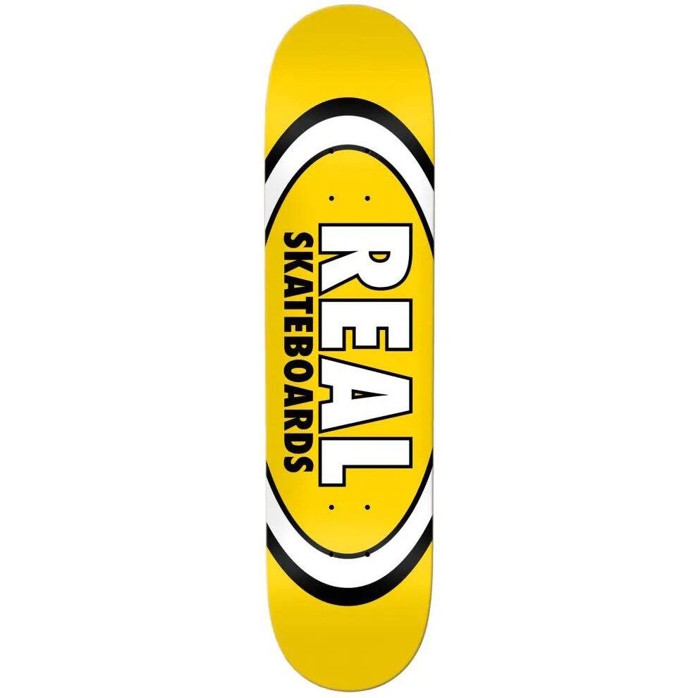 Real Team Classic Oval Skateboard Deck - Yellow 8.06''
