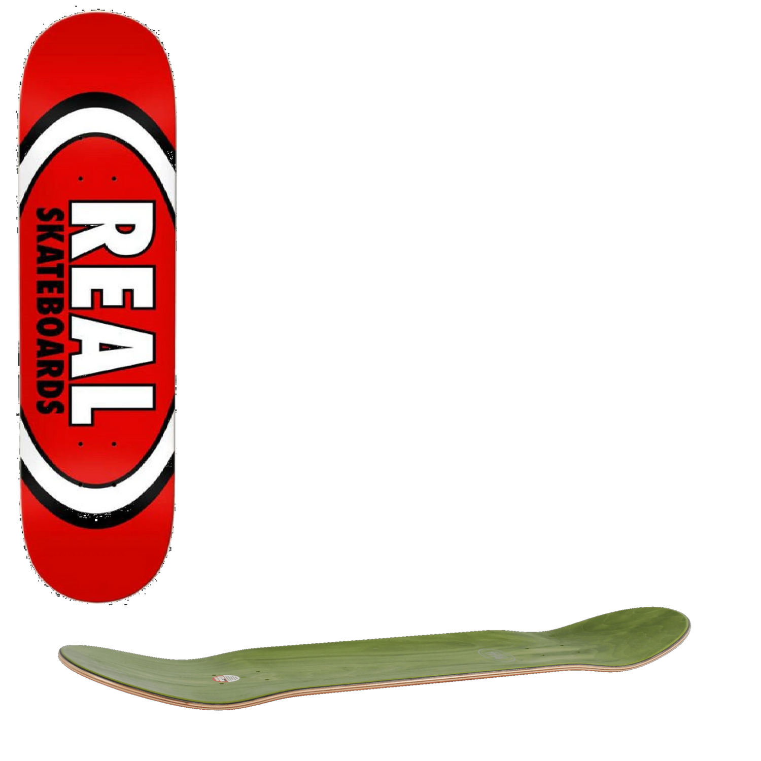 Real Team Classic Oval Skateboard Deck - Red 8.12''