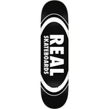 Real Team Classic Oval Skateboard Deck - Black 8.25''