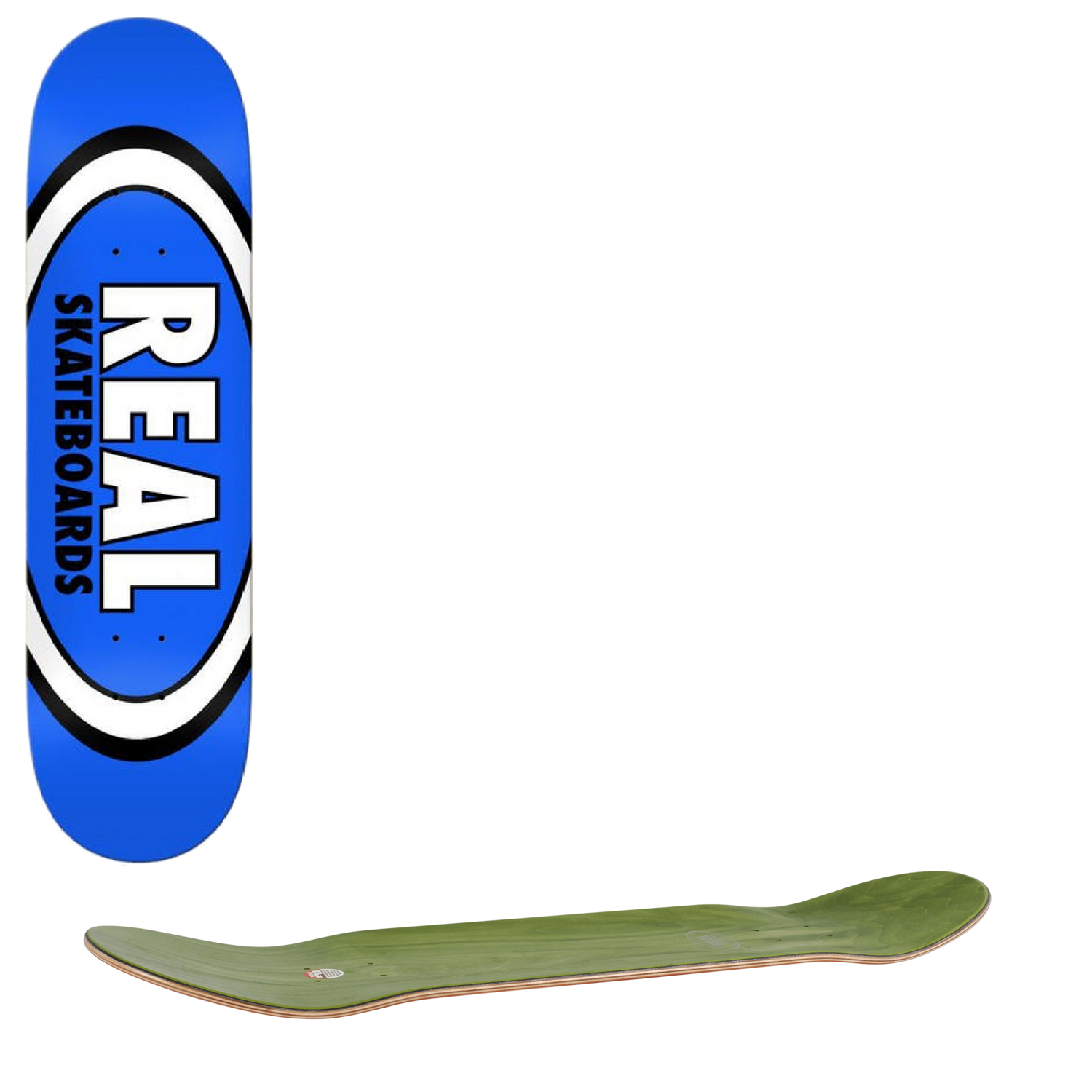 Real Team Classic Oval Skateboard Deck - Blue 8.5''