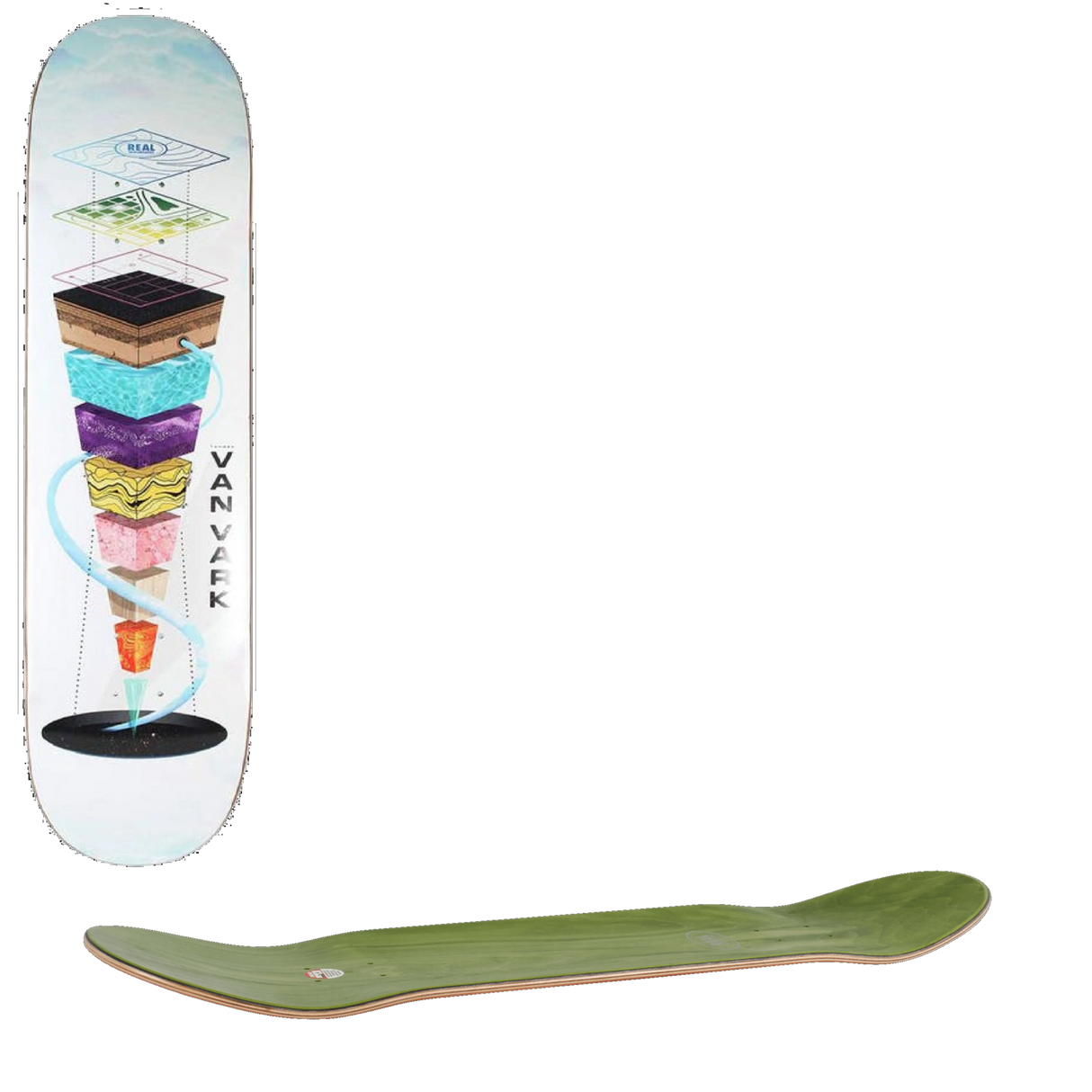 Real Tanner Van Vark One-Off Full Pro Skateboard Deck - Blue 8.25''