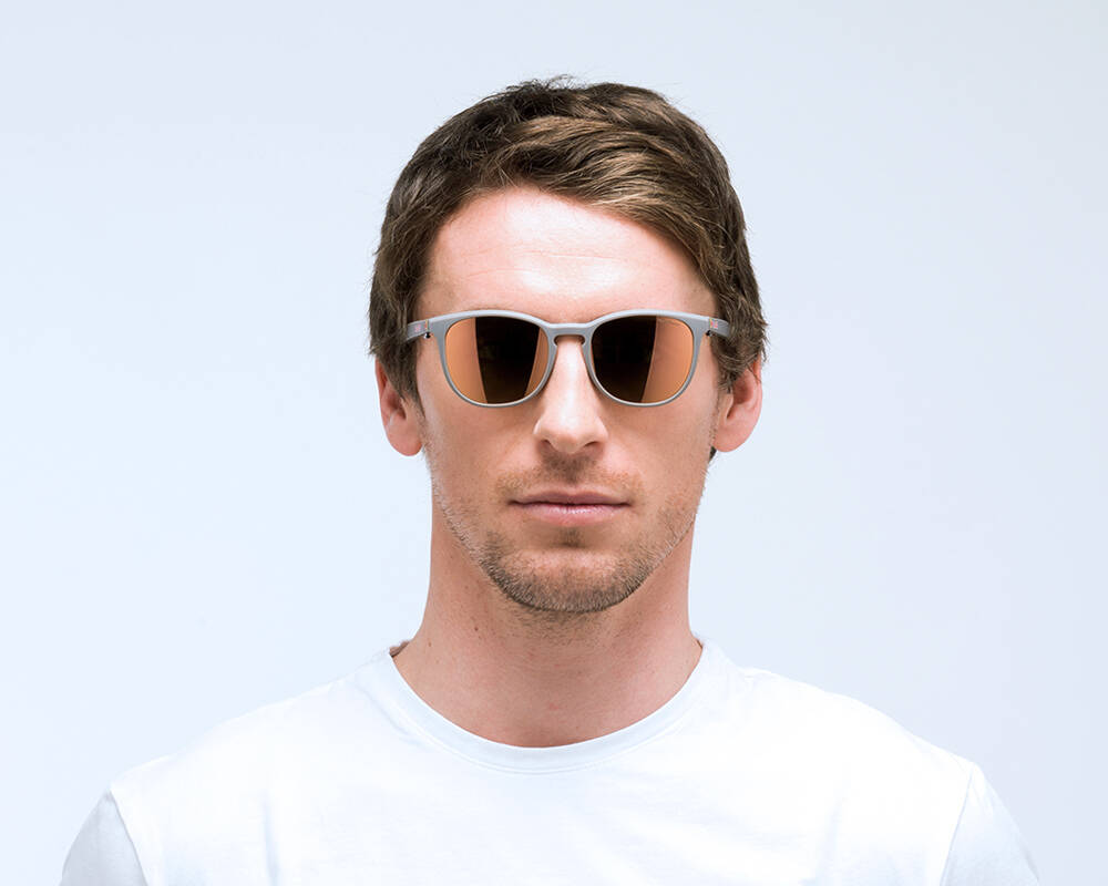 Red Bull SPECT Eyewear Steady Sunglasses - Matt Warm Grey/Brown with Peach Mirror