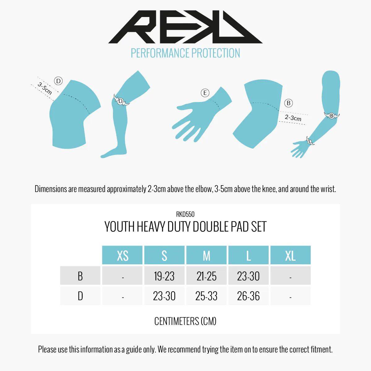 REKD Youth Heavy Duty Double Pad Set - Blue