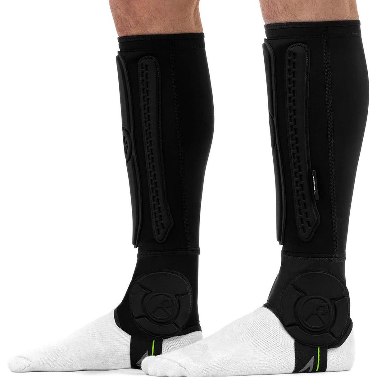 REKD Energy Covert Long Shin & Ankle Guards - Black
