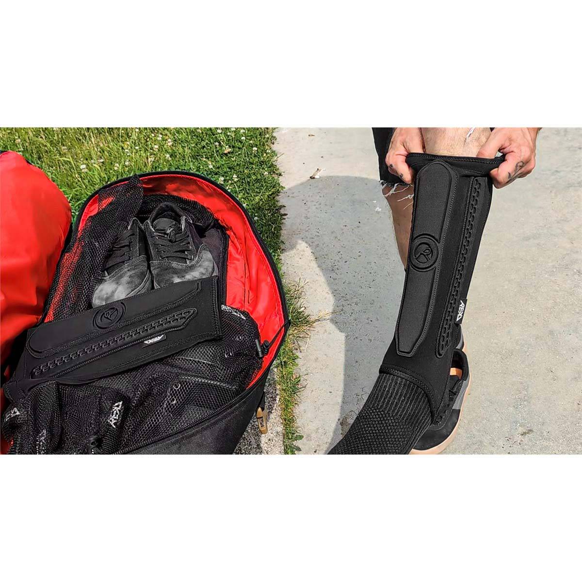 REKD Energy Covert Short Shin Guards - Black