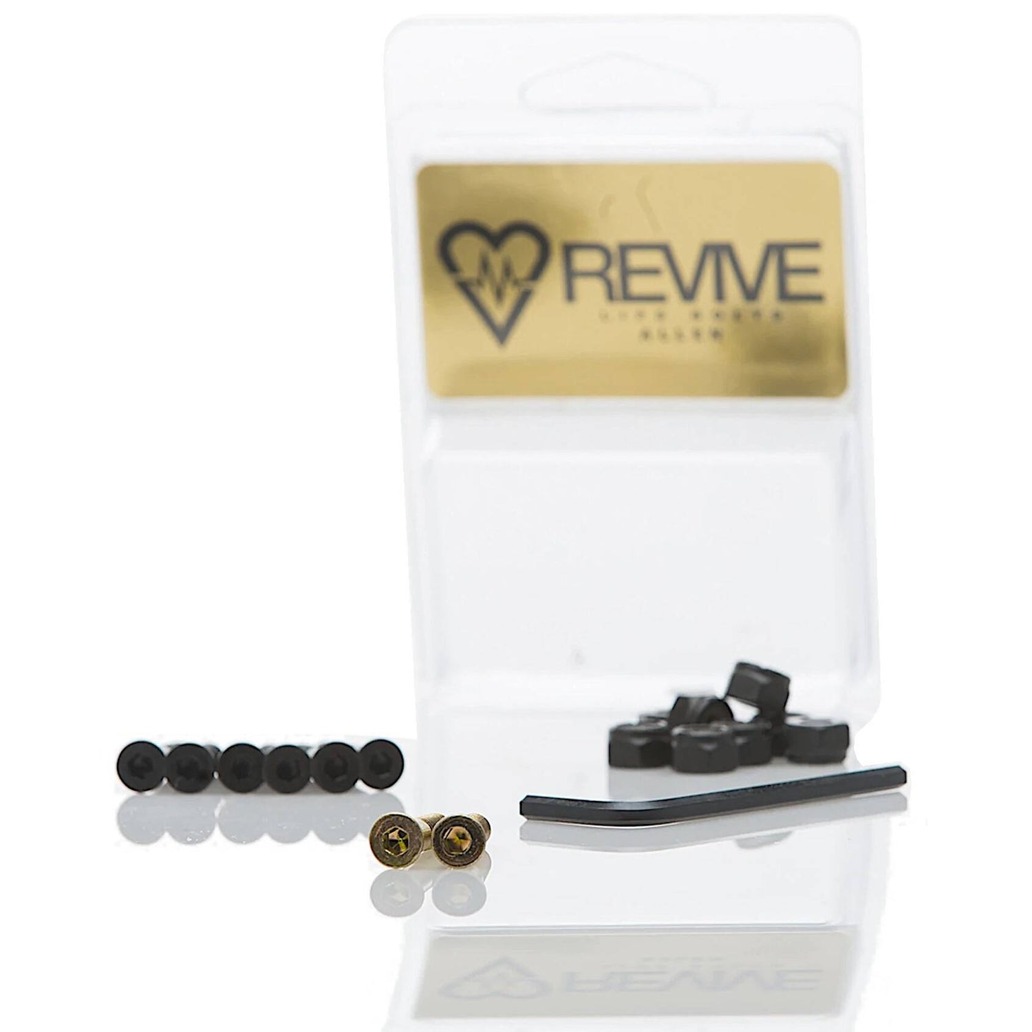 ReVive Lifeline Skateboard Truck Bolts - Black/Gold 1"