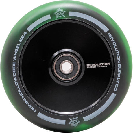 Revolution Supply Co. Hollow Core Fused Scooter Wheel 110mm - Black/Green