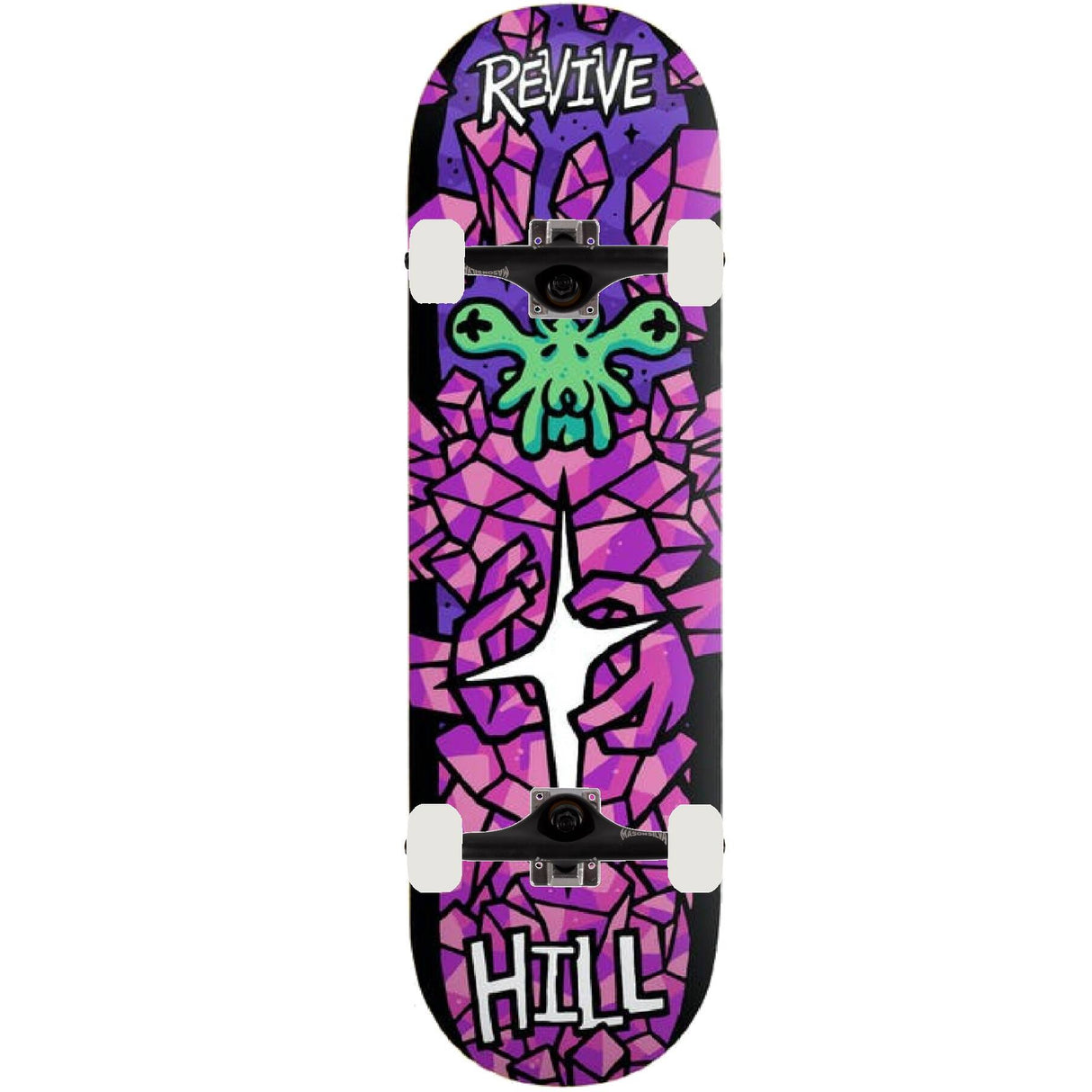 ReVive Hill Diamond Custom Skateboard - Multi 8"