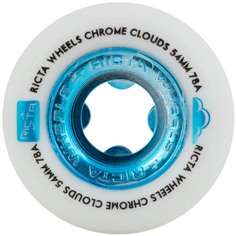 Ricta Chrome Clouds 78a Skateboard Wheels - Blue 54mm (Pack of 4)