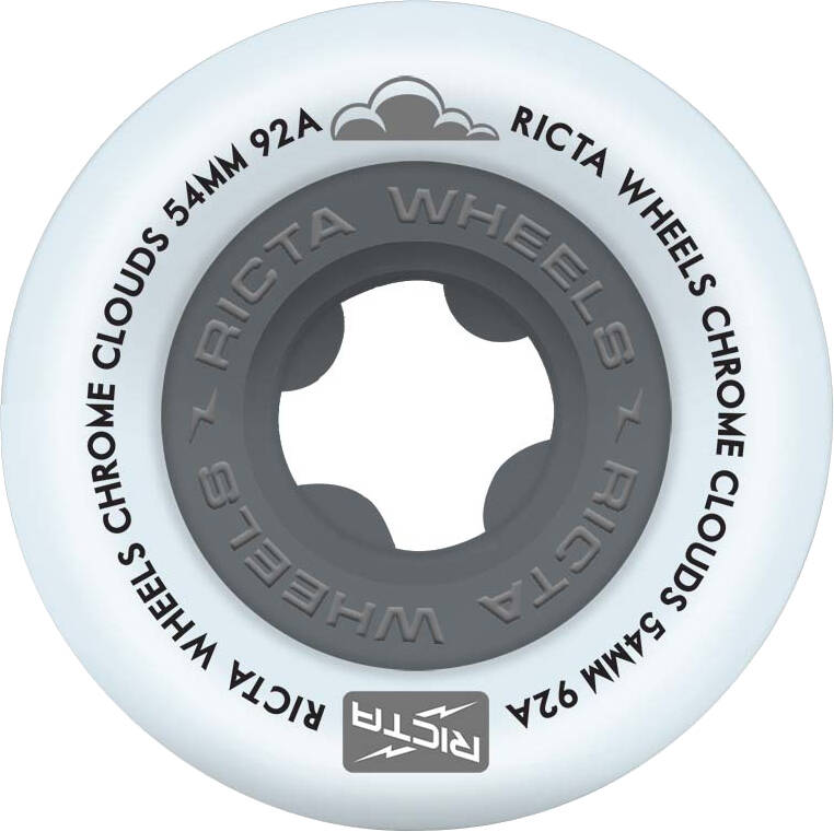 Ricta Chrome Clouds 92a Skateboard Wheels - Black 54mm (Pack of 4)