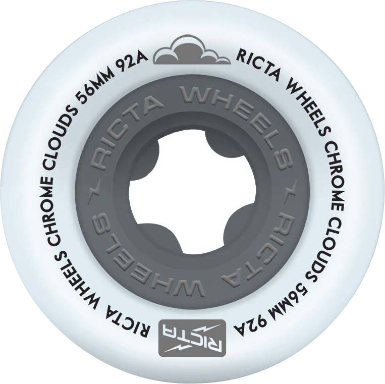 Ricta Chrome Clouds 92a Skateboard Wheels - Black 56mm (Pack of 4)