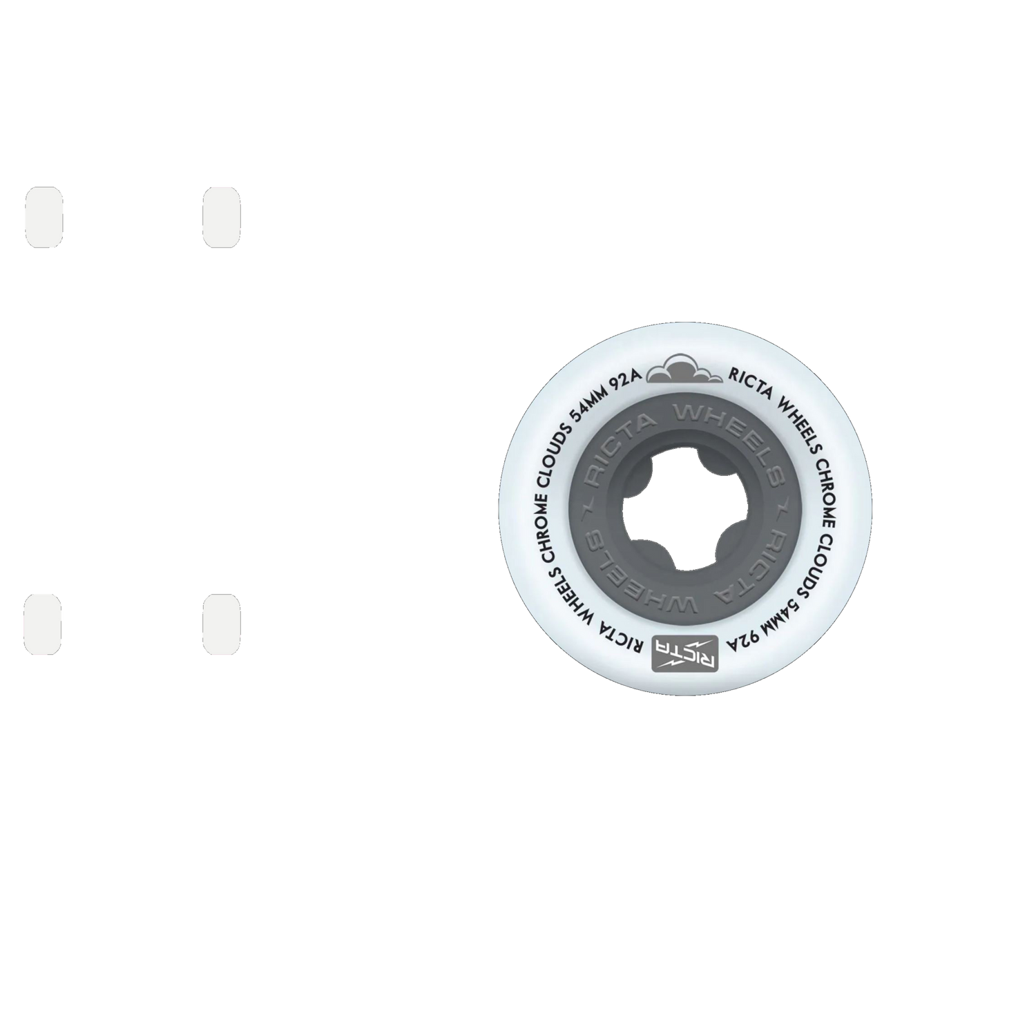 Ricta Chrome Clouds 92a Skateboard Wheels - Black 56mm (Pack of 4)