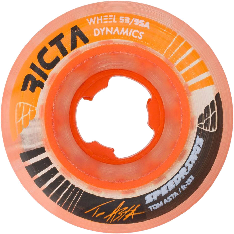 Ricta Speedrings Slim 95a Asta Skateboard Wheels - Orange 53mm
