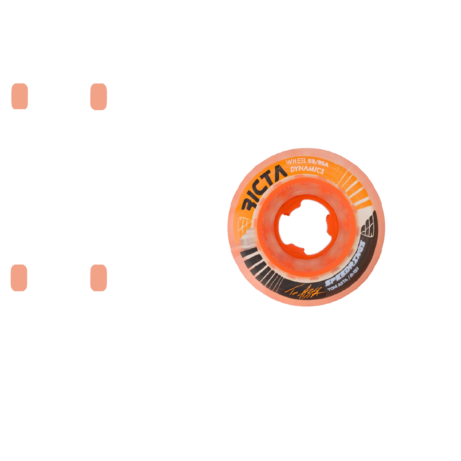 Ricta Speedrings Slim 95a Asta Skateboard Wheels - Orange 53mm