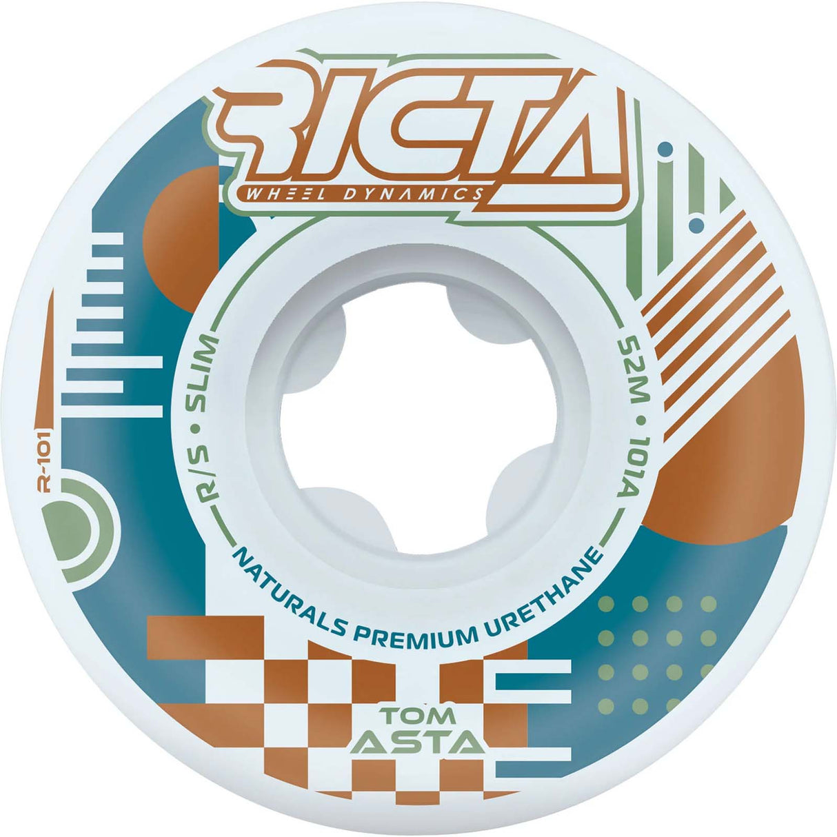 Ricta Asta Flux Slim Skateboard Wheels - White 52mm