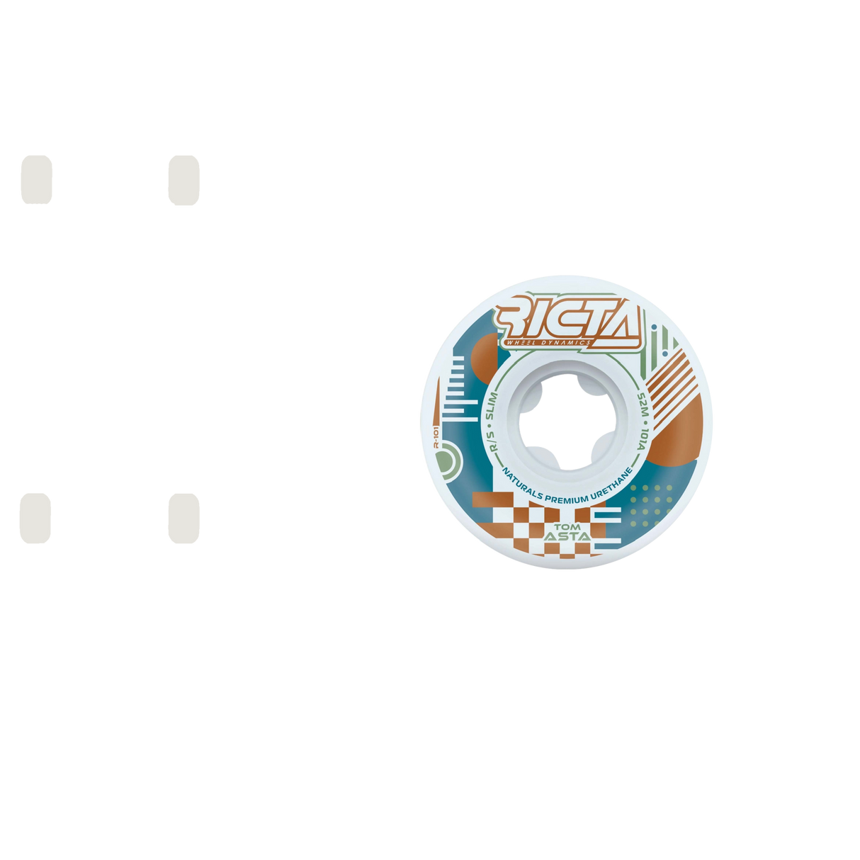 Ricta Asta Flux Slim Skateboard Wheels - White 52mm
