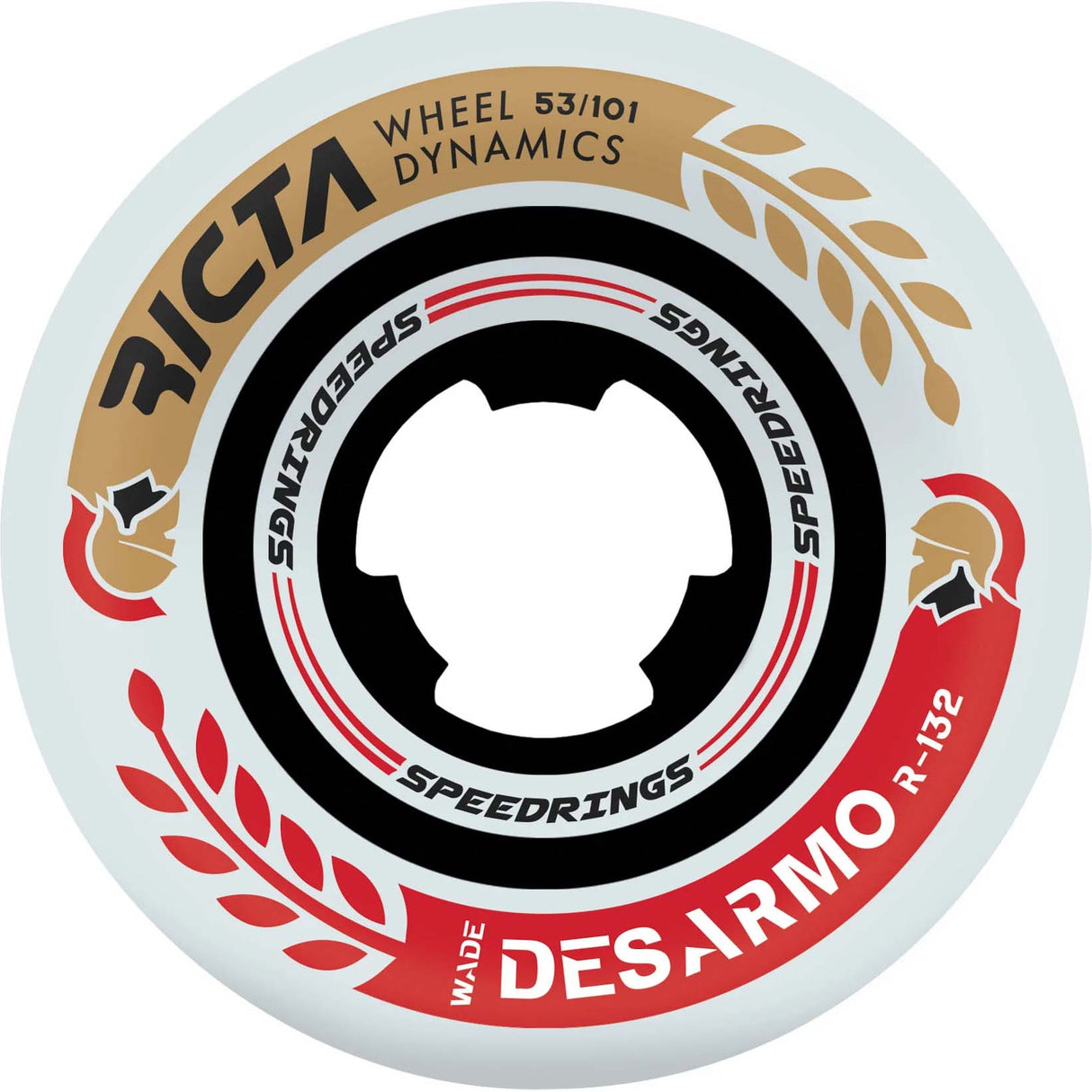 Ricta Desarmo Speedrings Wide Skateboard Wheels - White 53mm