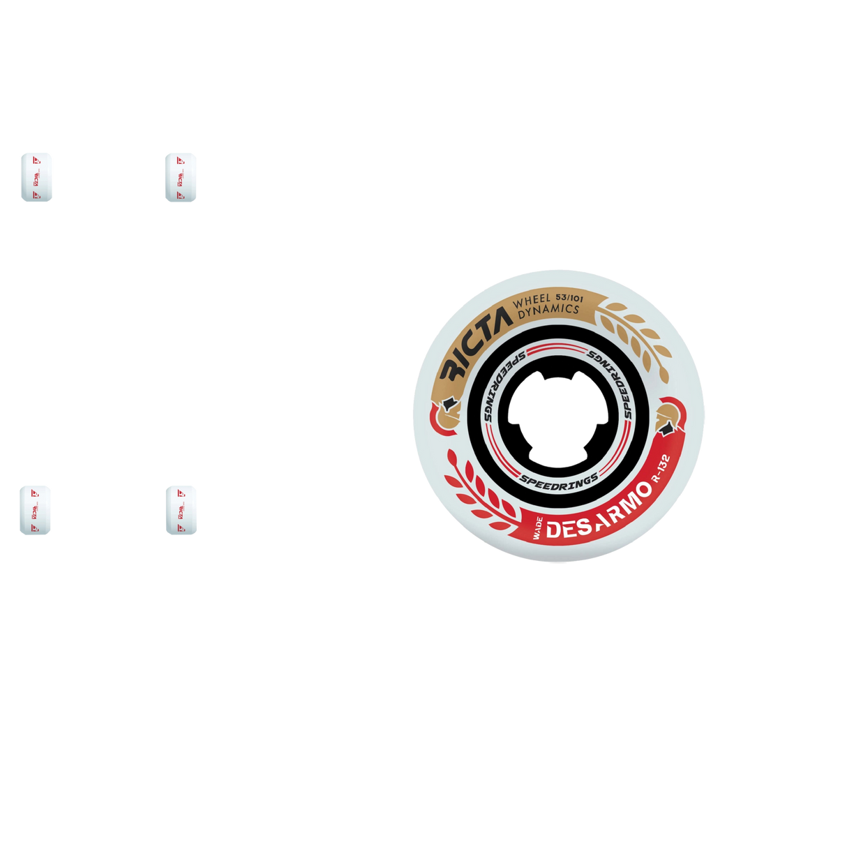 Ricta Desarmo Speedrings Wide Skateboard Wheels - White 53mm