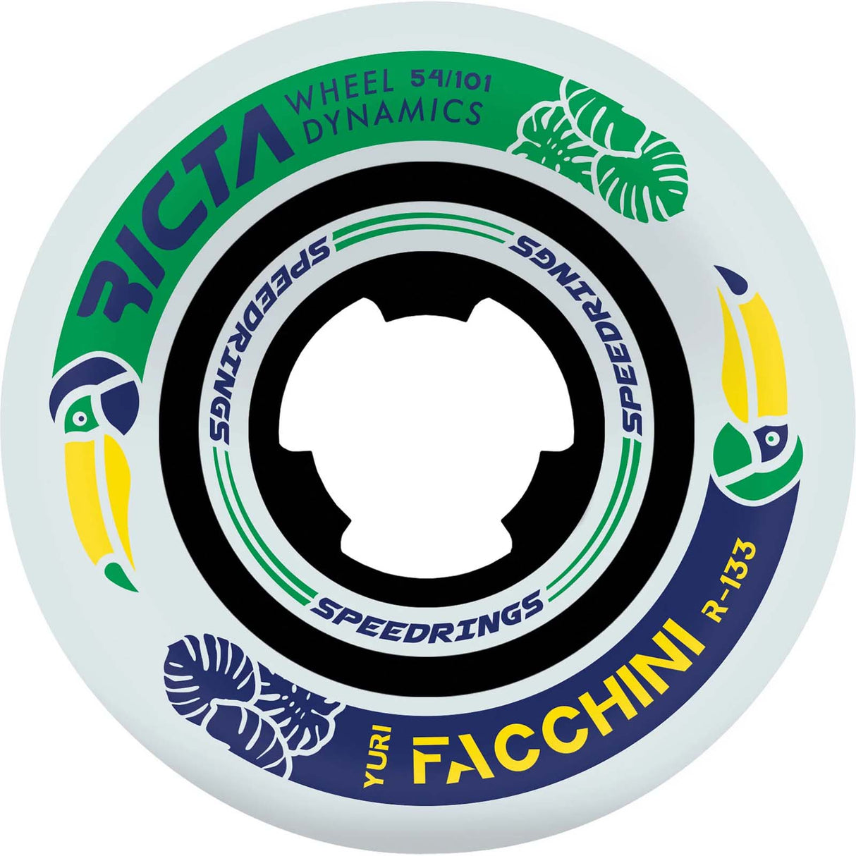 Ricta Facchini Speedrings Wide Skateboard Wheels - White 54mm
