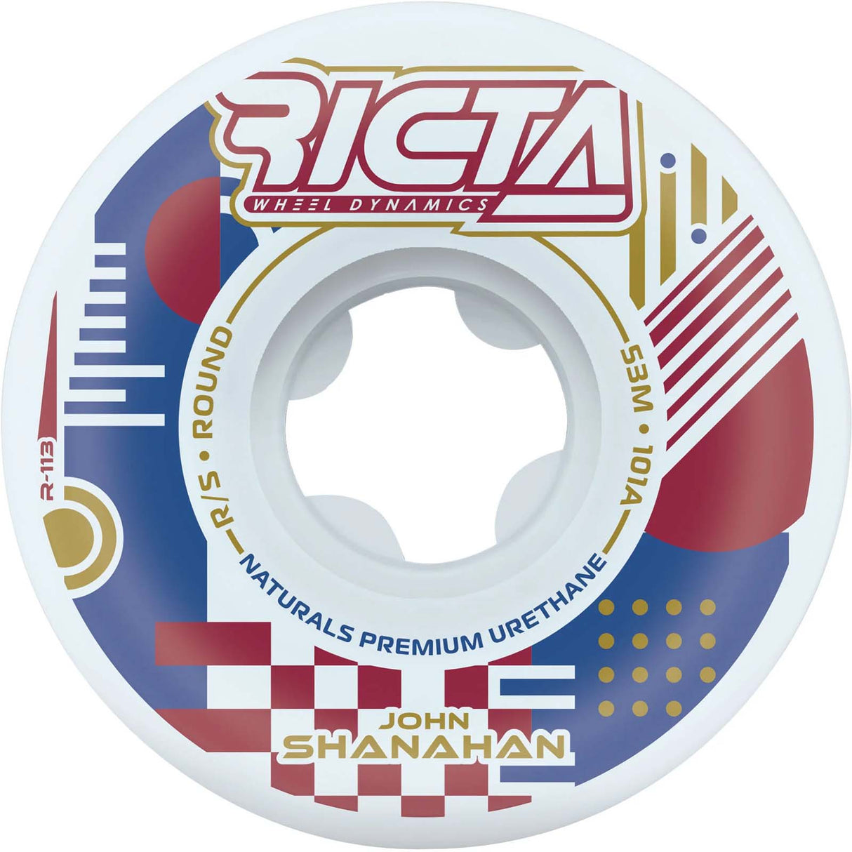 Ricta Shanahan Flux Round Skateboard Wheels - White 53mm